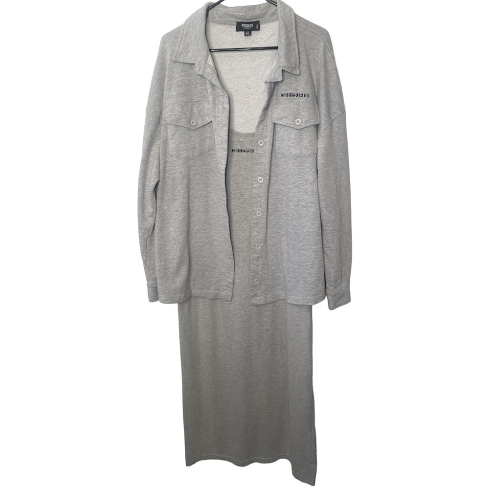 Missguided 2pcs Maternity Button Cardigan Top And‎ Sleeveless Bodycon Dress​​